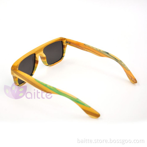 colorful custom wood sunglasses wood and bamboo